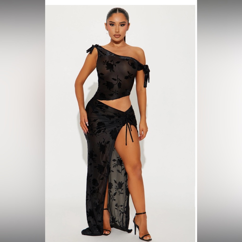 Fashion Nova Mesh Maxi Set